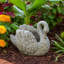 Grande jardinière Jina avec détails de cygne sculptés, terre cuite grise-109660892