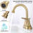 Brushed Gold Vanity Faucet With 2 Handles. Optimal Water Temperature Control. Construction For Longevity. Includes Pop-Up Drain And Hoses 4-Inch Lavatory Faucet. Modern Design Bathroom Appeal.-124831673