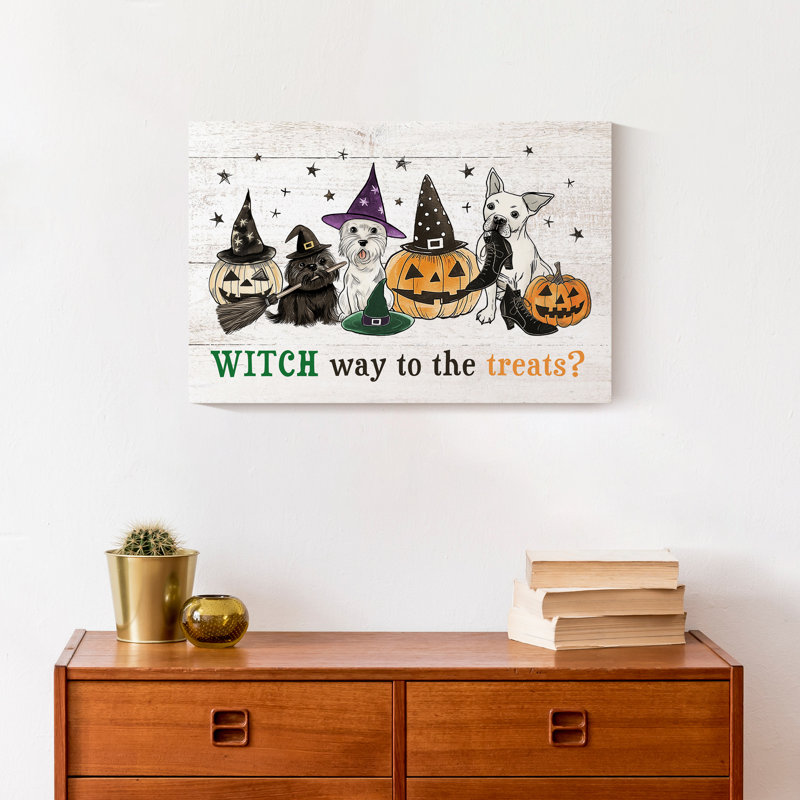 Witch Way to Treats Print on Canvas