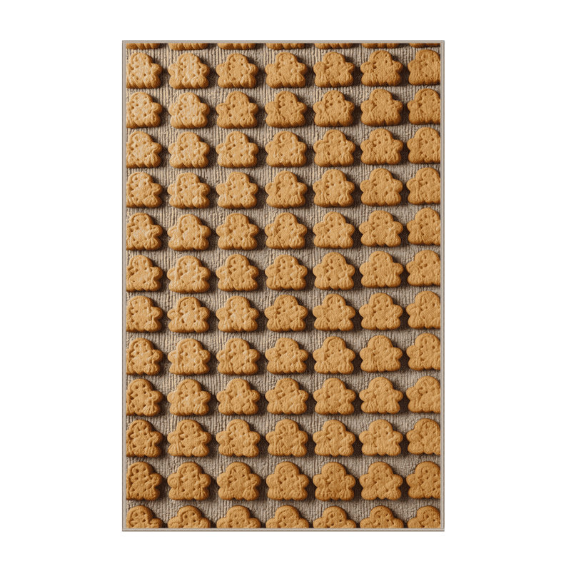Washable Shortbread Desserts Area Rug, Rectangle 4' x 6'