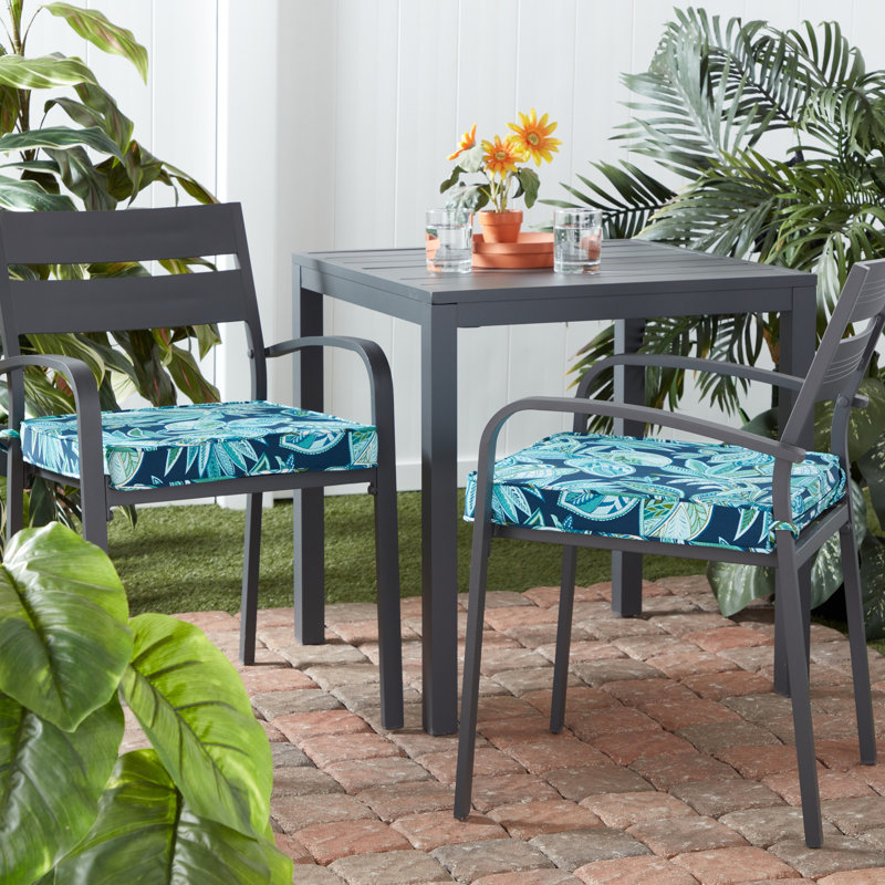 Outdoor Dining Chair Seat Pad, Botanical Crestwood