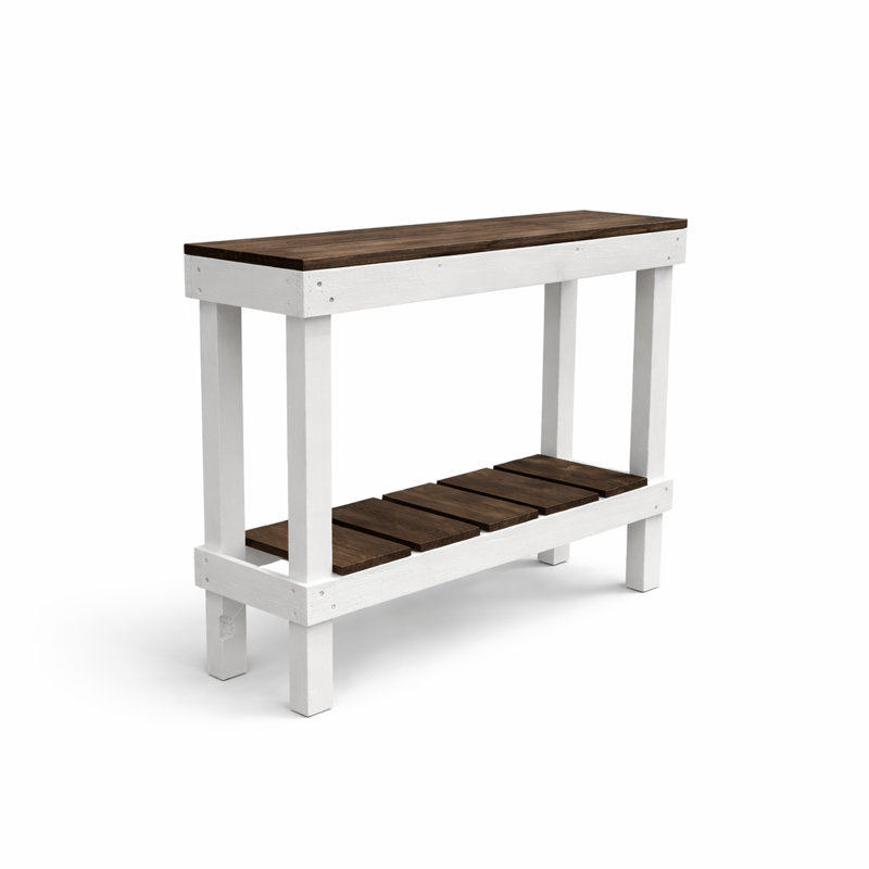 Table de canapé Topher, Noyer foncé / blanc