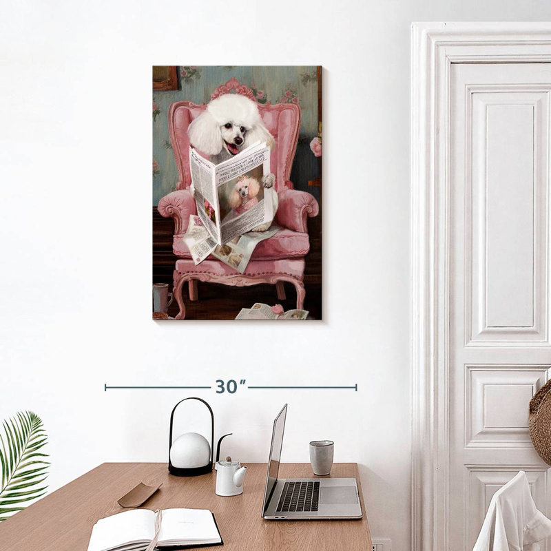 Brampt Poodle Reading News, 30" H x 20" W