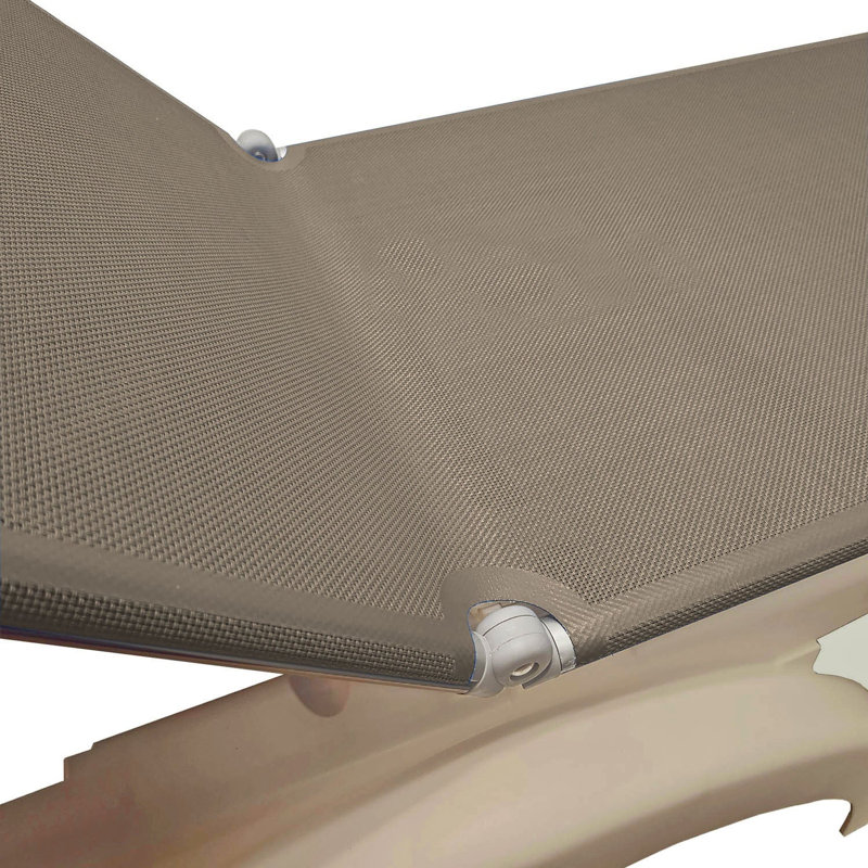 Grosfillex Jamaica Beach Adjustable Sling Chaise, Brown/Brown