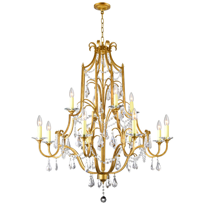 Lustre 12 lumières avec finition bronze oxydé