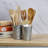 Towle Living Galvanized Hammered Round Cup/Flatware Caddy