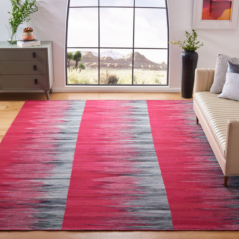 Tapis fuchsia / gris anthracite Maomina, Rectangle de 5 pi x 8 pi