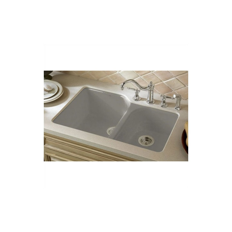 Executive Chef™ 33" L x 22" W Undermount Kitchen Sink with 4 Oversize Faucet Holes, Dune