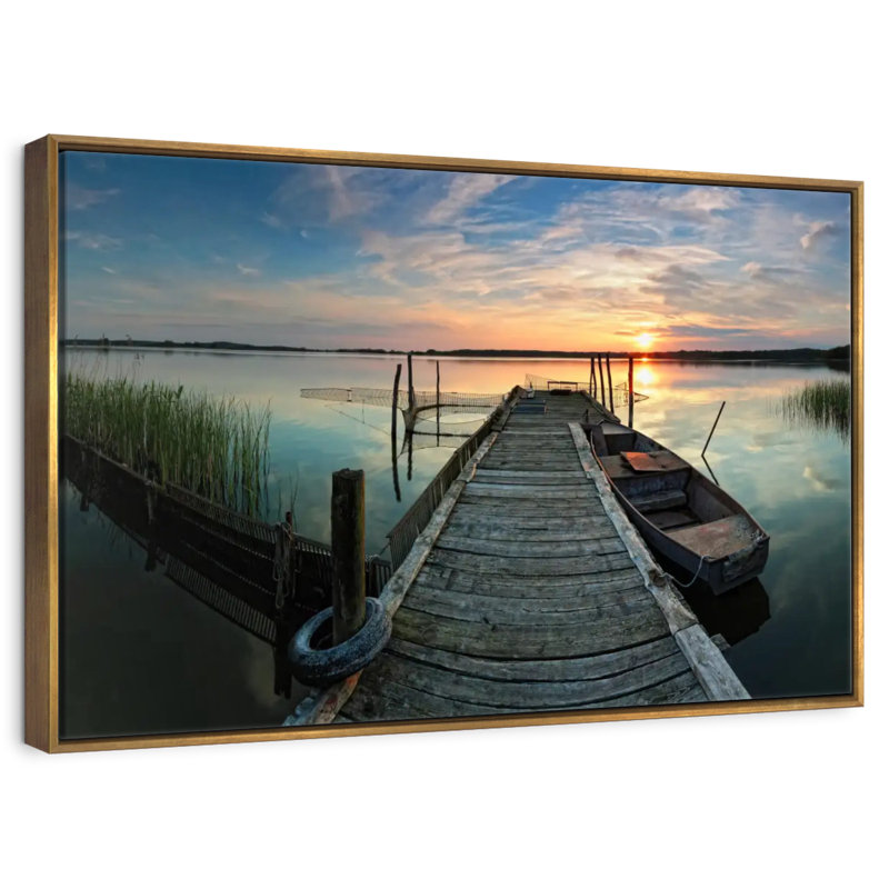 Fishing Trip, Floating Frame Gold, 31" X 21"
