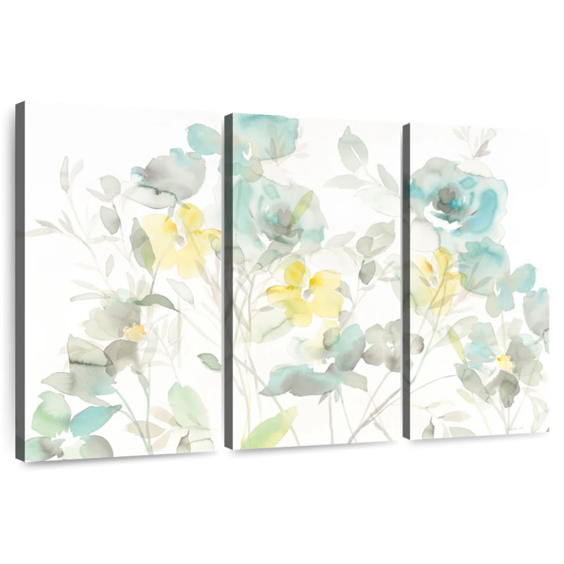 Ombres Avery Aqua Roses, H 48 po x l 74 po