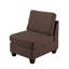 3 pièces café modulaire noir, configuration de chaise en tissu semblable au lin, structure en bois - 3 pièces