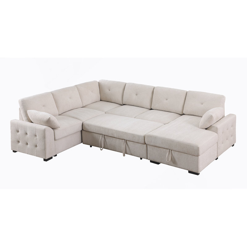 Multi - Functional L - Shaped Corner Sofa With Storage & Convertible Bed Features
