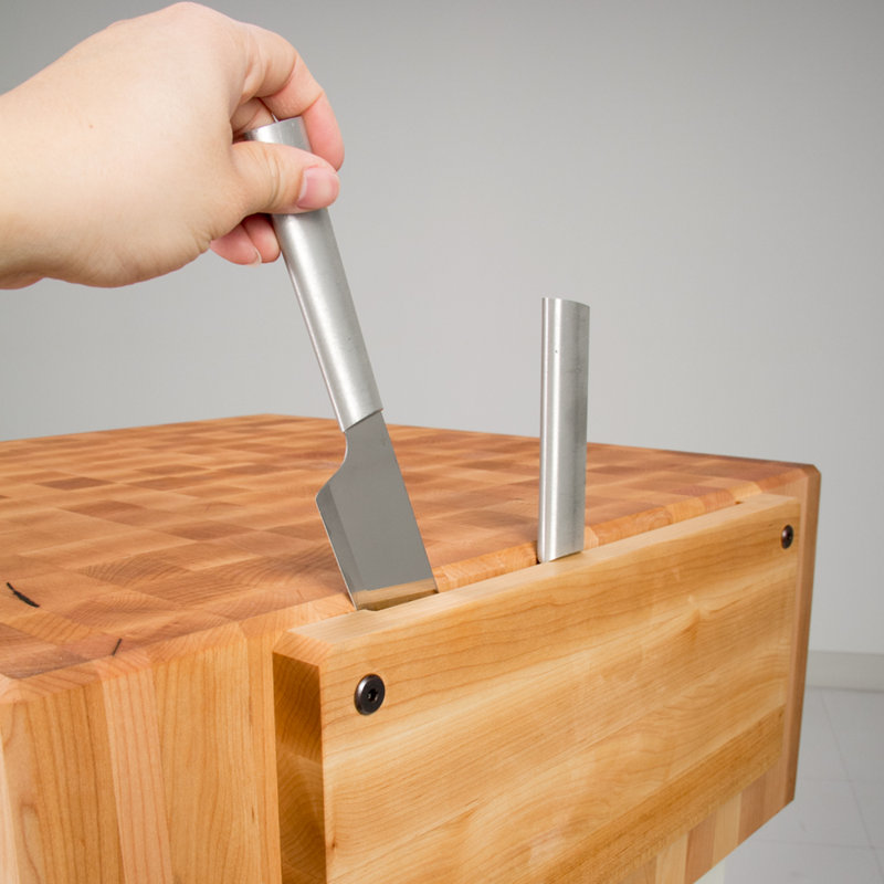 Chariot de cuisine avec plateau étal de boucher Pro Chef, Inclus, H 34 po x l 24 po x p 24 po