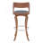 Fiera 29" Swivel Gray Faux Leather And Walnut Wood Bar Stool