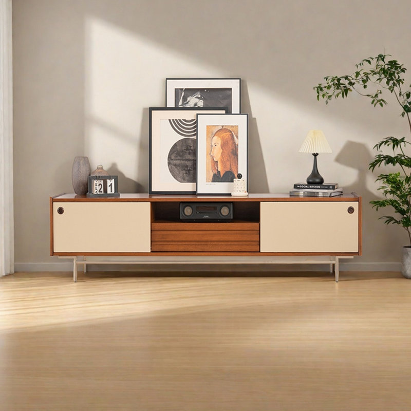 Meuble télé avec tablette ouverte Retro Wood, H 19,68 po x L 70,86 po x l 15,75 po