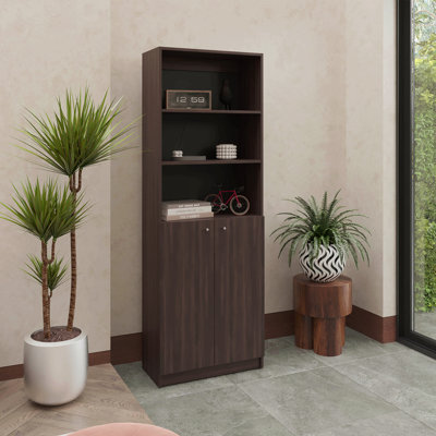 2-Door Bookcase With Upper Shelves