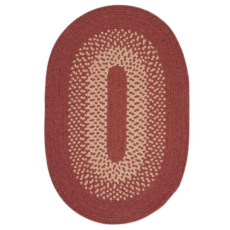 Tapis réversible en mélange de laine Paden - bois de rose, Ovale 6 pi x 9 pi