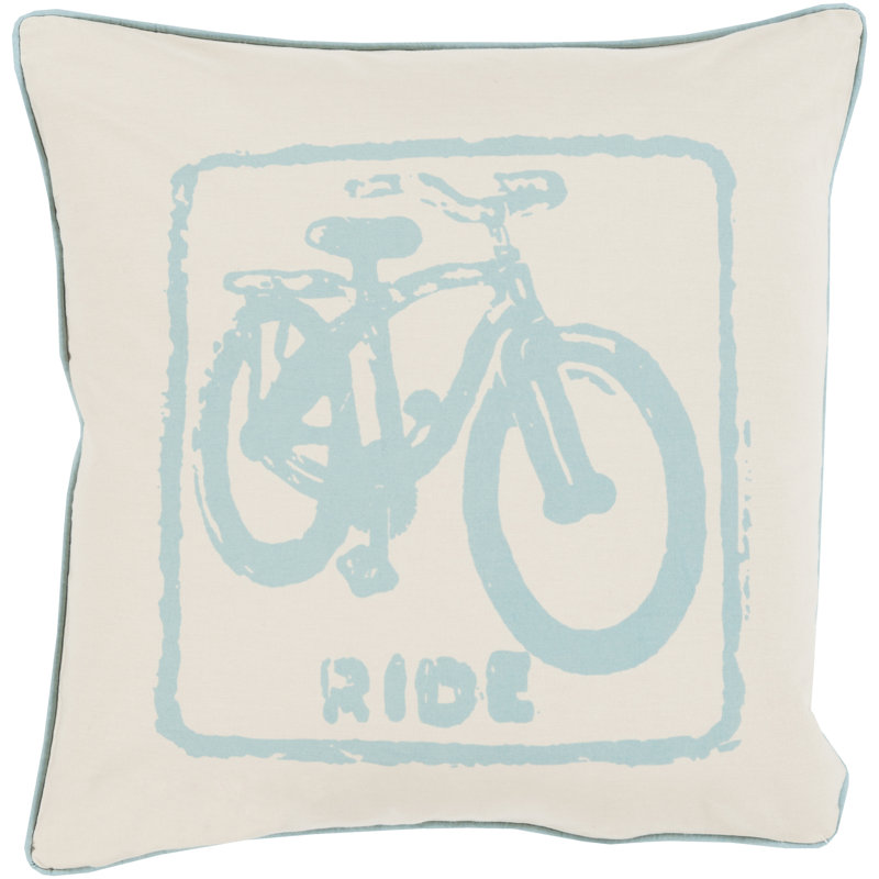 Housse de coussin 100% coton Big Kid Blocks, 20 po X 20 po, Bleu sarcelle / kaki, Pas de remplissage