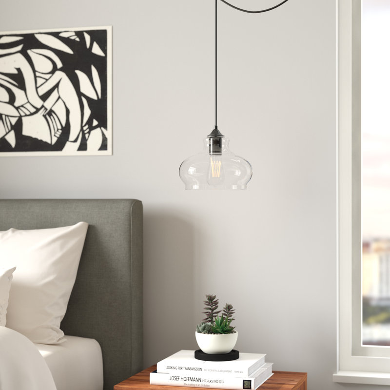 Luminaire suspendu simple à 1 lumière Brancy, Noir, noir, noir, noir
