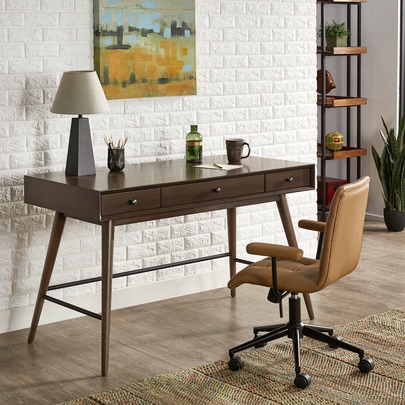 Andersen 50" Writing Desk, Dark Walnut