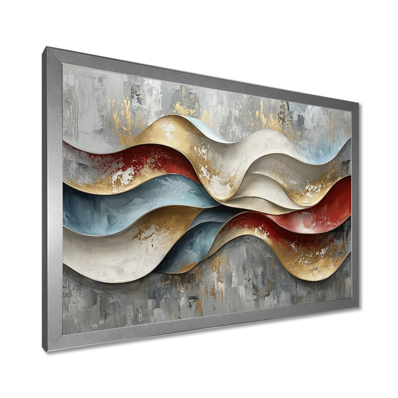 Yeldell prismatique, art optique II, Reproduction encadrée d'une seule photo, Argent argent, H 16 po x l 32 po