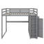 Lit mezzanine double en bois avec garde-robe intégré, tablettes et éclairage DEL-1688343247