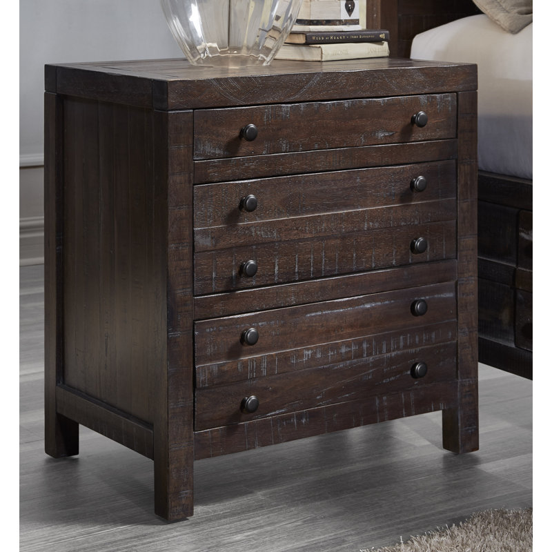 Acres 68.58cm W Solid Wood Bedside Table