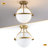 11.2" W 1-Light Frosted Glass Sphere Semi Flush Mount -137798840