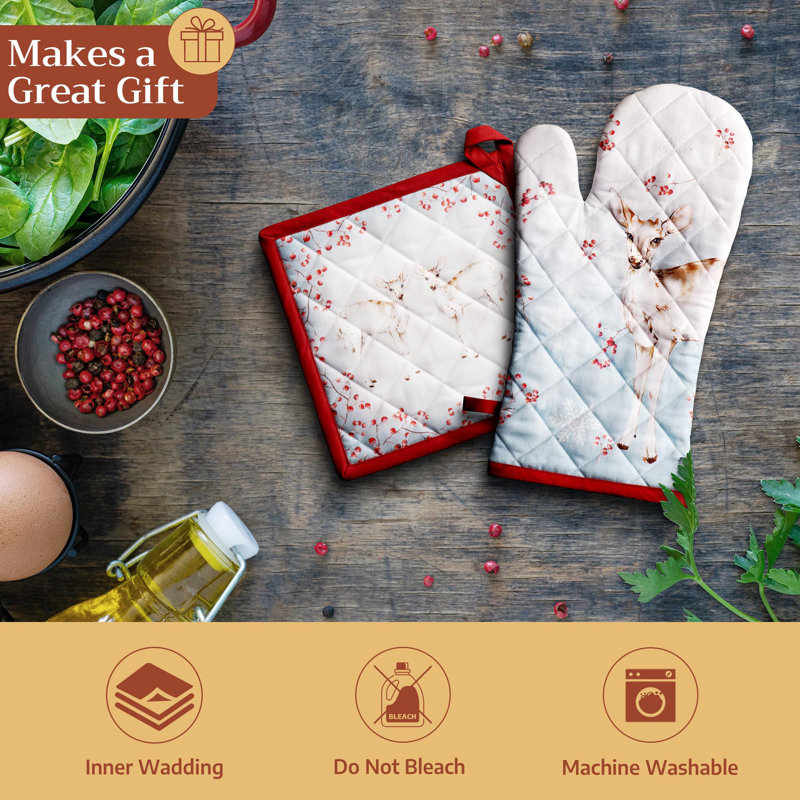 Gants de cuisine 100% coton 7 po x 13 po Maison de Hermine
