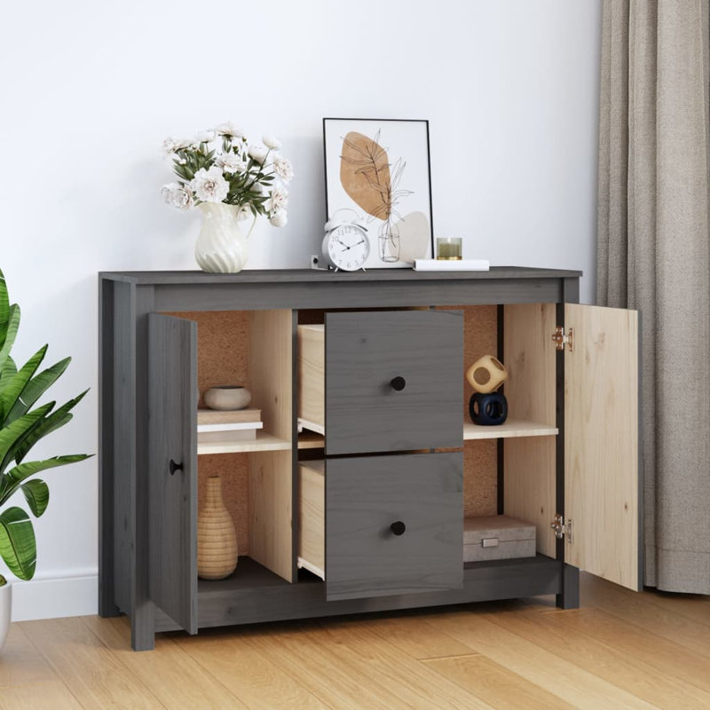 Torres 100cm Solid Wood Sideboard, Grey