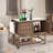 Outdoor Bar Cart, Rolling Wicker Bar Cart W/Storage Cabinet, Outdoor Bar Table With Wheels, Patio Kitchen Island Grill Cart W/Countertop, Brown