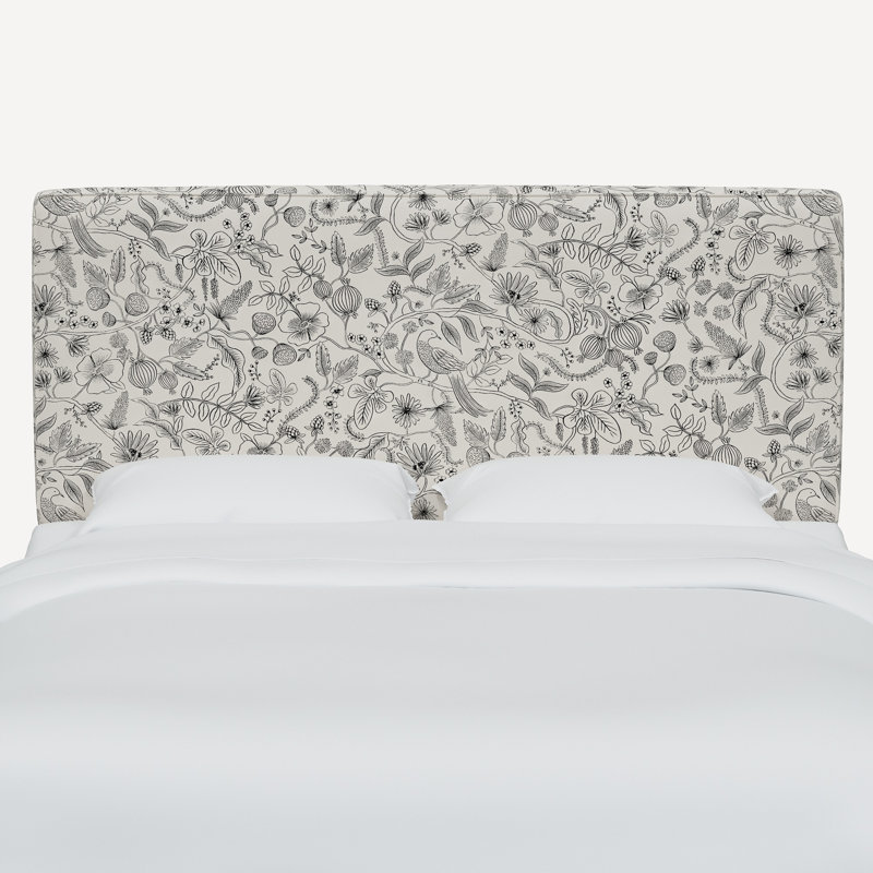 Elly Headboard, King, Rpc Aviary Black & Cream Linen