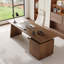 Bureau moderne en placage de bois avec armoire à 3 tiroirs - Table d'écriture rectangulaire-988587891