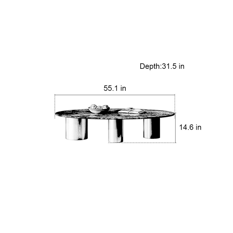 Dupree, H 14,6 po x L 55,1 po x l 31,5 po