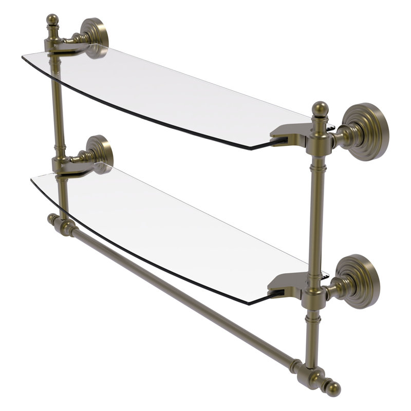 Retro Wave 2 Piece Tiered Shelf, Antique Brass