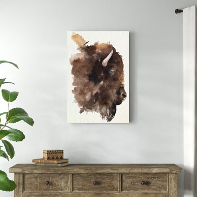 Aquarelle de profil de bison I