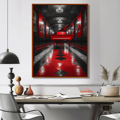 Red Black Harmonic Piano Haven Concert Hall - Concert Halls Wall Art
