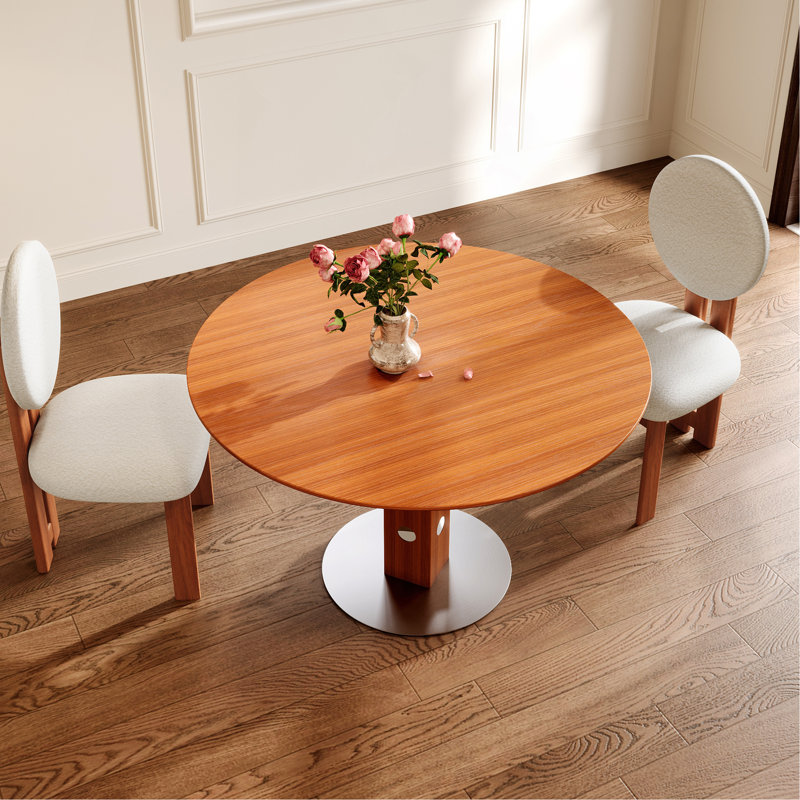 Table de salle à manger Farmhouse, Brun, H 30 po x l 43,3 po x P 43,3 po, Noyer