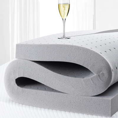 Surmatelas de 2 po pour grand lit, surmatelas en mousse viscoélastique imprégnée de gel pour un sommeil doux et rafraîchissant, soulagement de la pression, certifié Certipur-US