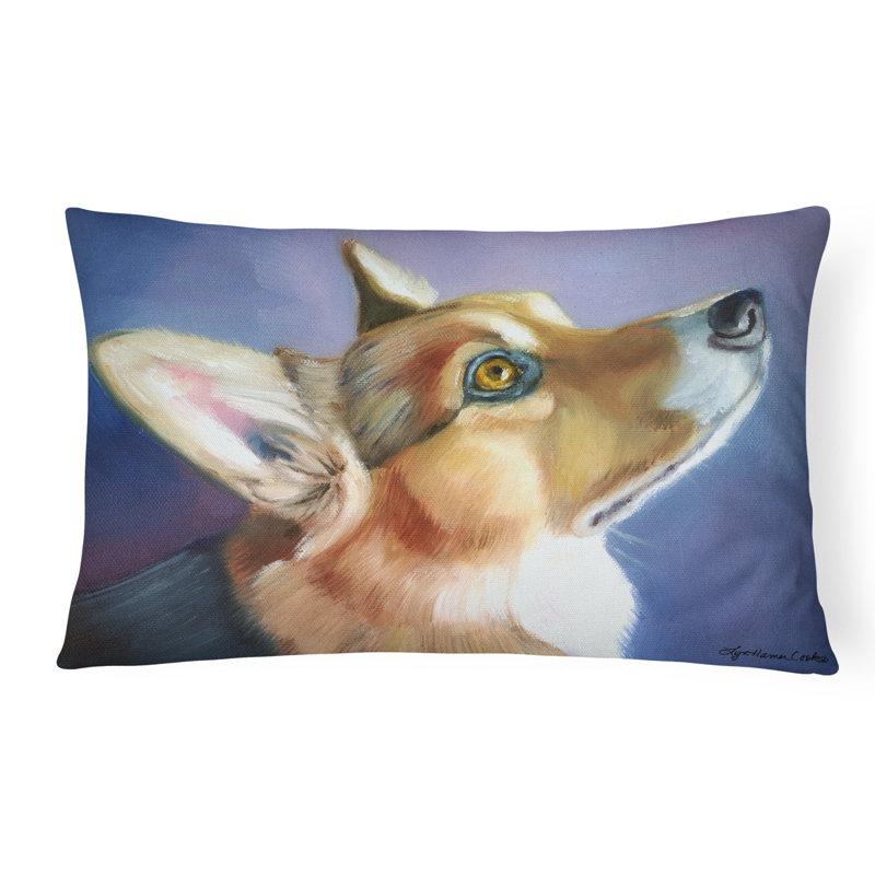  Coussin décoratif intérieur / extérieur en tissu Corgi Devotion