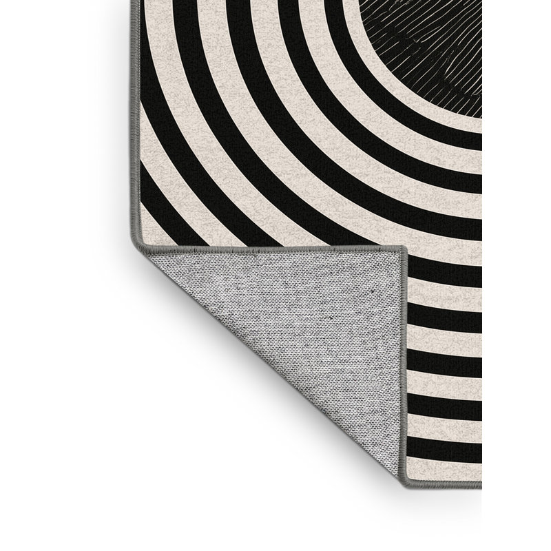 Tapis géométrique brun et gris lavable à la machine Roslindale, 3 X 5