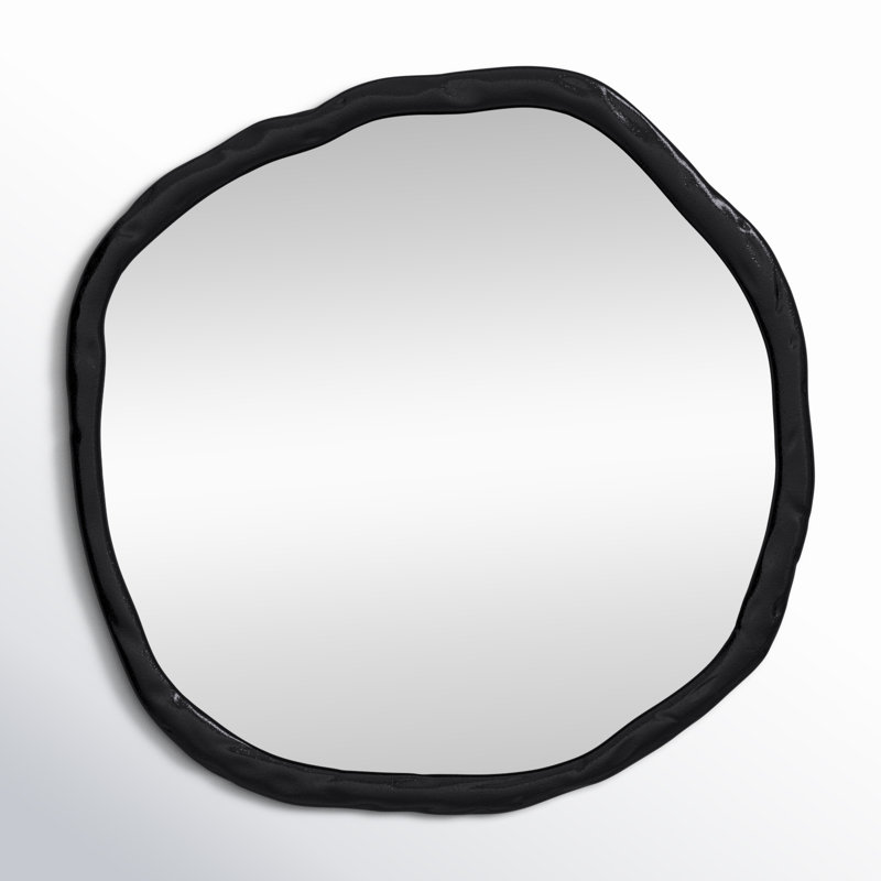 Nola Aluminum Novelty Mirror, 24" x 24", Black