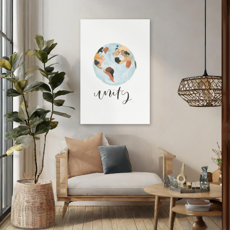 Unity - noir, bleu, brun, Continents, art, H 48 po x l 32 po