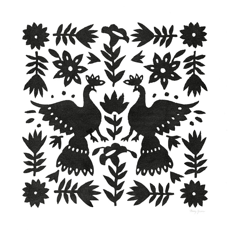 Otomi Elegance noir II, H 20 po x l 20 po x P 1,25 po