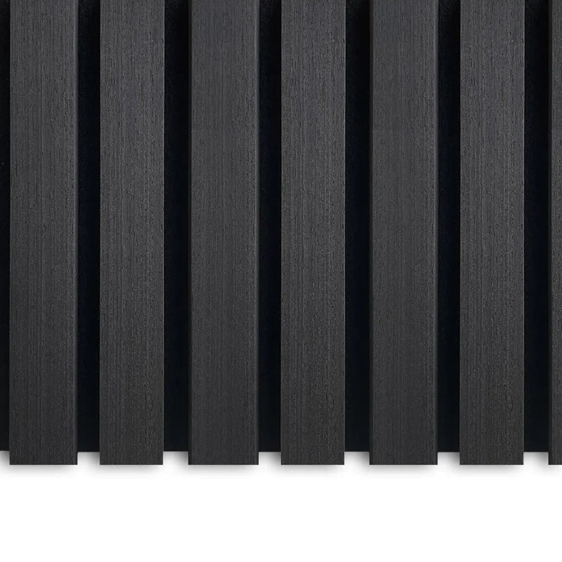 2 panneaux muraux à lattes 6,7 "x 98,5" (10 pieds carrés) (2 panneaux), Noir mat