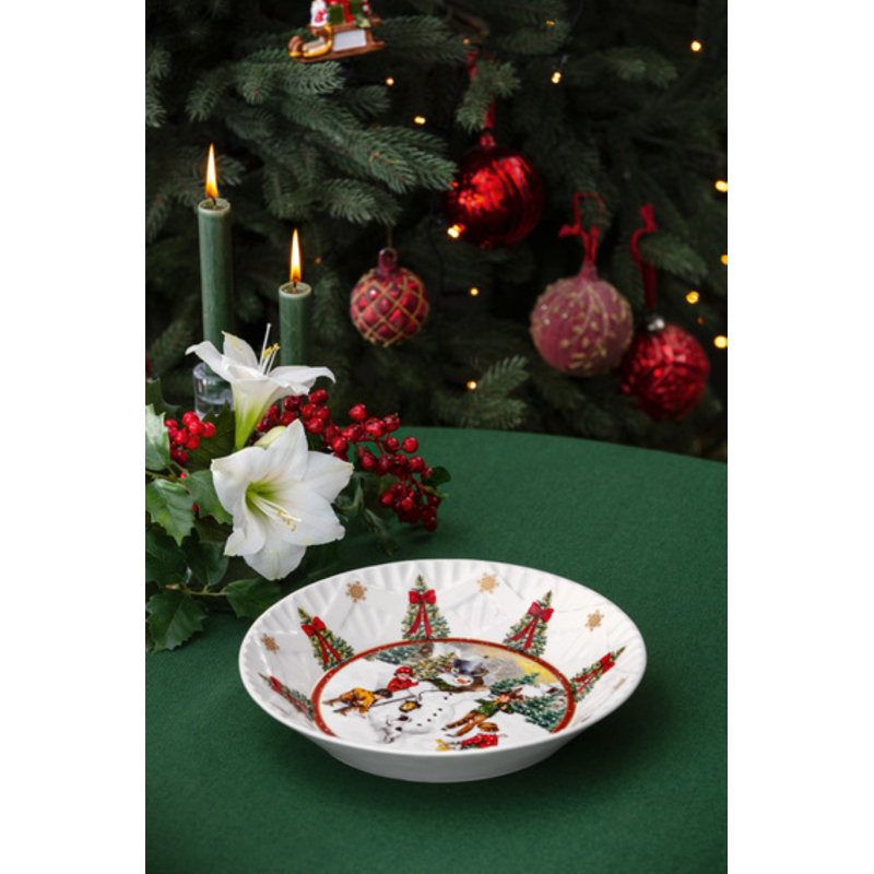 Villeroy & Boch - Grand bol de fantaisie, grand bol de Noël en porcelaine, motif bonhomme de neige