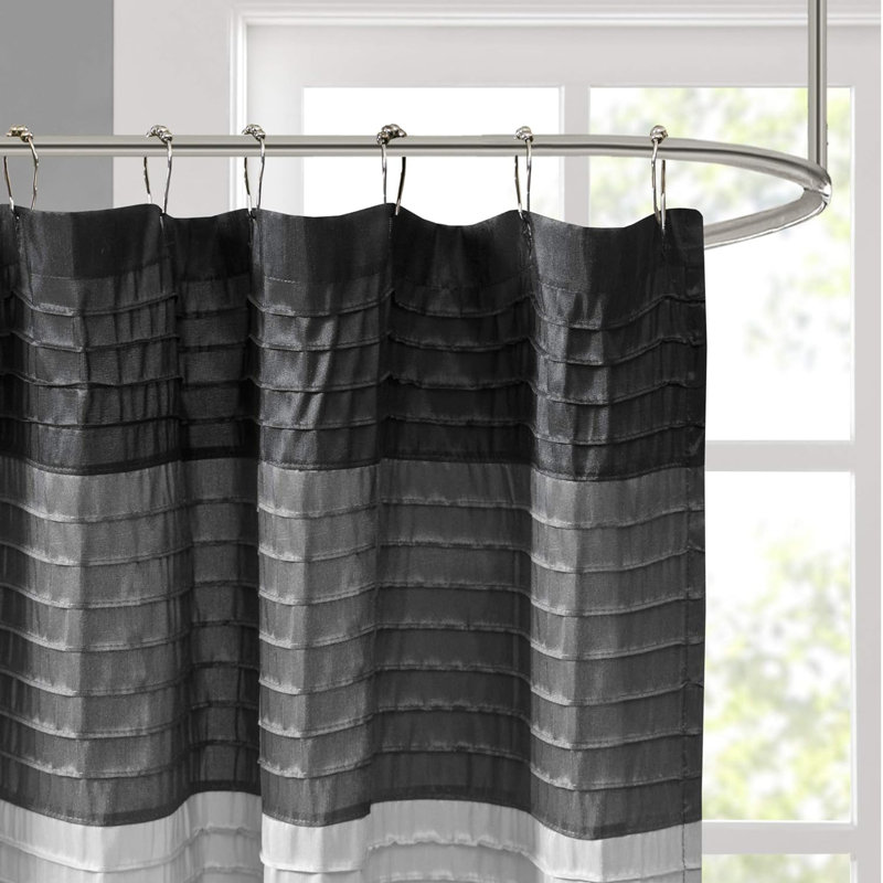 Polyester Shower Curtain Set, Black