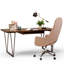 Bureau industriel en bois massif avec plateau coulissant pour clavier, idéal pour le travail et les études à domicile (BUREAU SEUL, CHAISE NON INCLUSE)