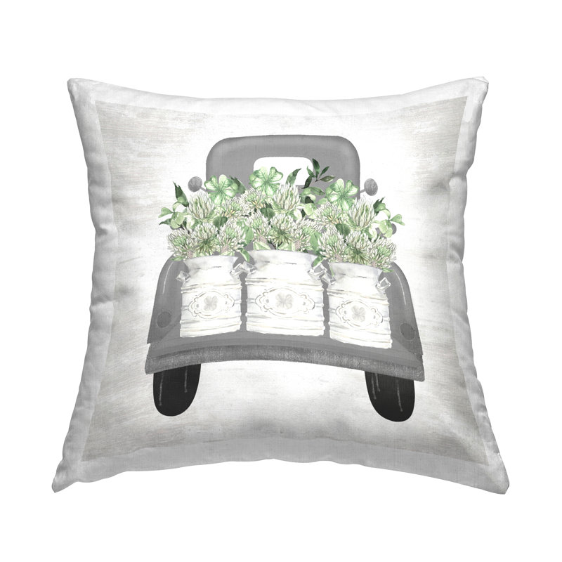 Coussin Rustic Pickup with Shamrocks