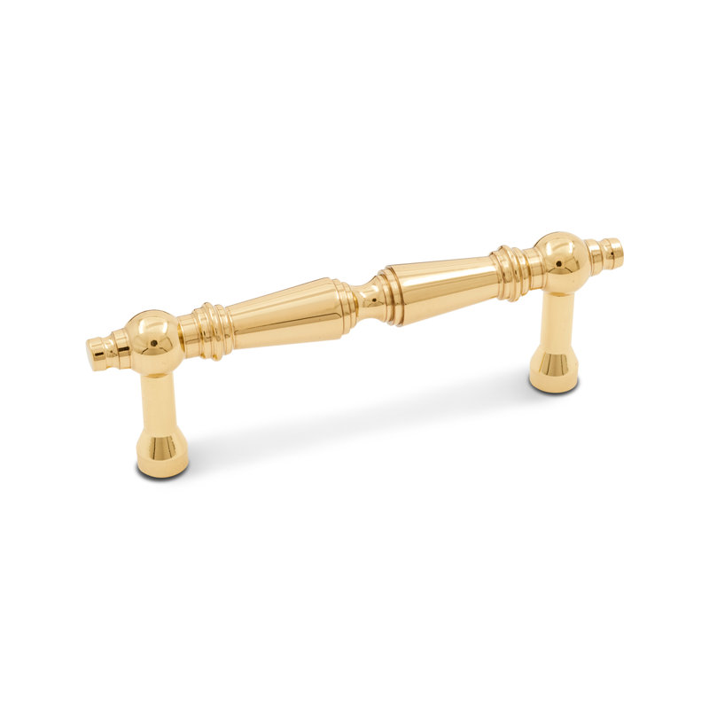 Polished Brass 3'' Bar Pull with Mounting Hardware